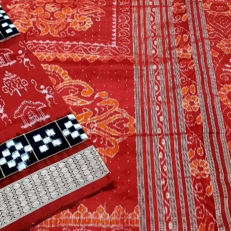 Sambalpuri Silk Pasapali Bandho Saree view 1