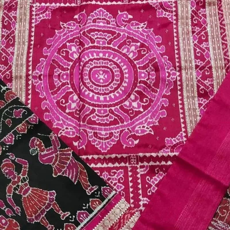 Sambalpuri Dancer Pallu Pure Silk Saree view 1