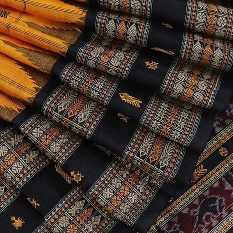 Sambalpuri Tusser Saree view 1
