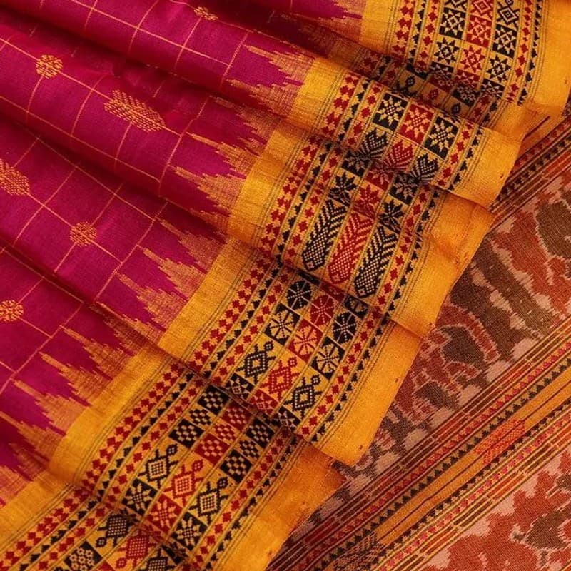Sambalpuri Tusser Saree view 1