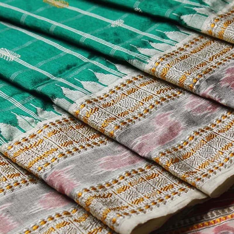 Sambalpuri Tusser Saree view 1