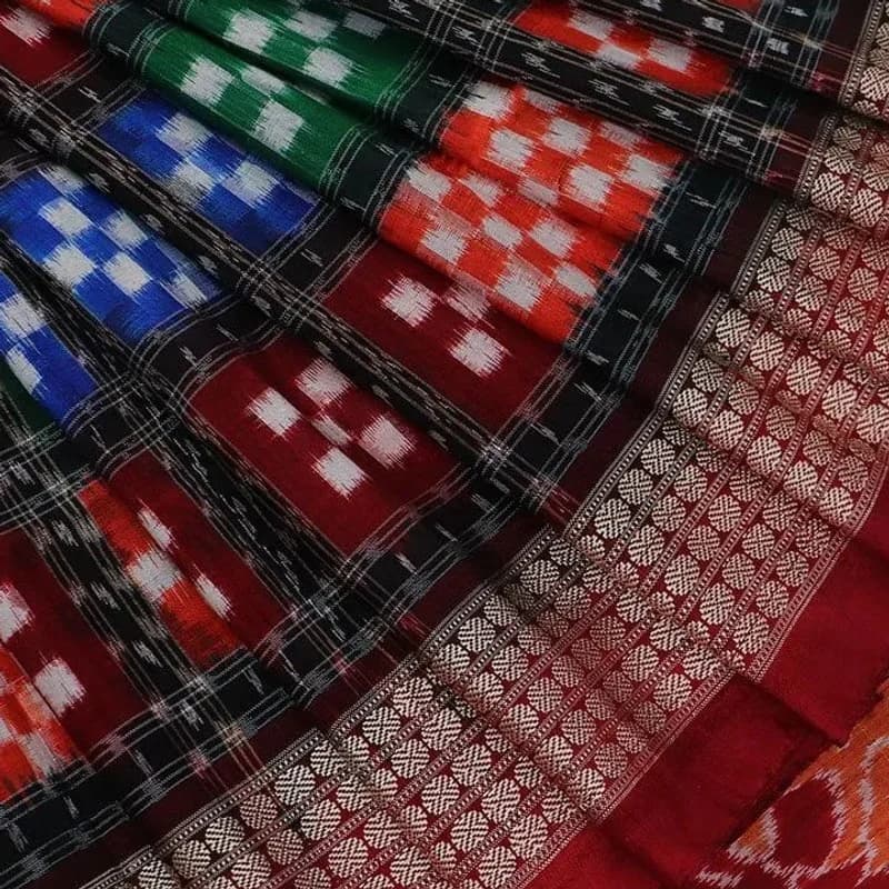 Sambalpuri Ikkat Silk Saree view 1