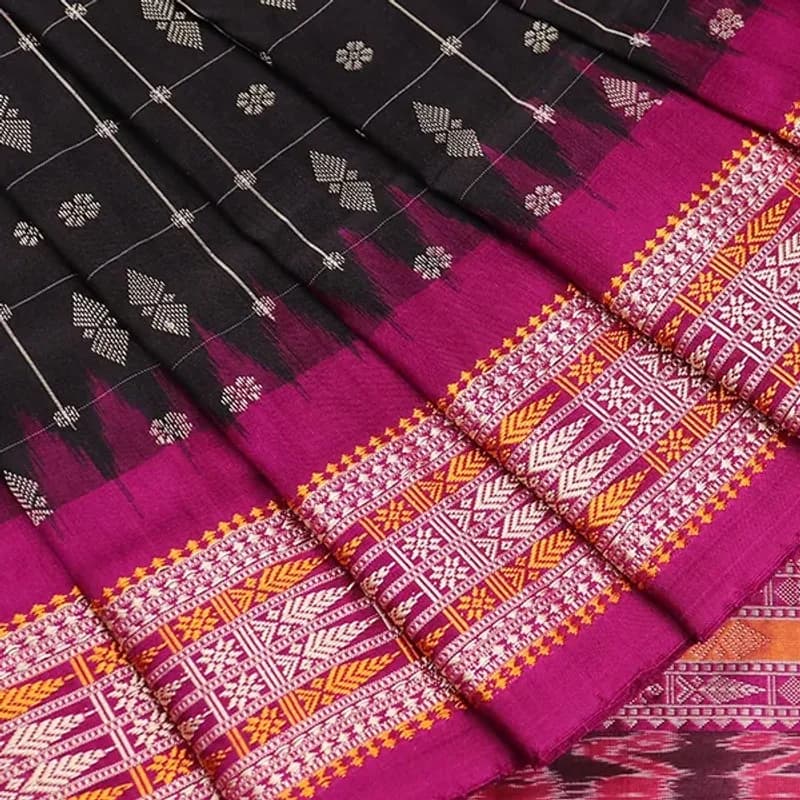 Sambalpuri Ikkat Silk Saree view 1