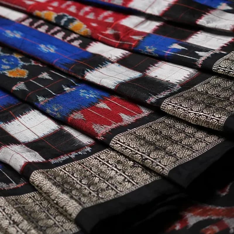 Sambalpuri Ikkat Silk Saree view 1