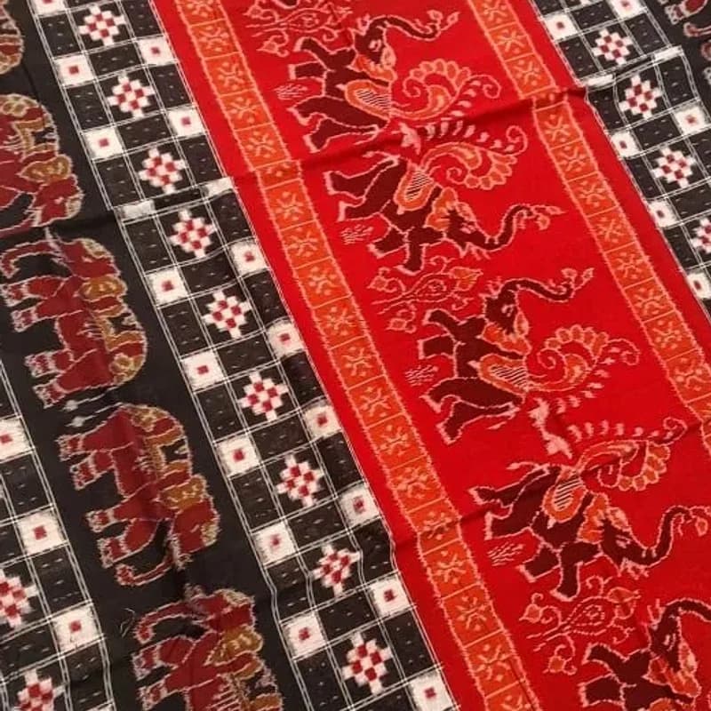 Sambalpuri Bandha Cotton Saree view 1