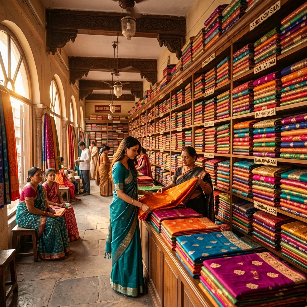 Close up of traditional Odisha handloom weaving threads