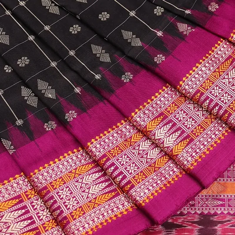 Sambalpuri Ikkat Silk Saree view 1