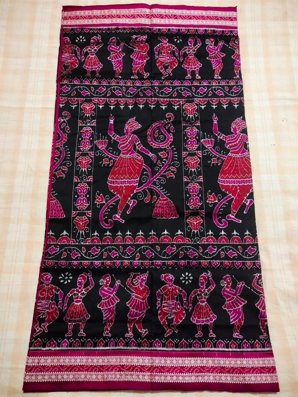 Sambalpuri Dancer Pallu Pure Silk Saree view 4