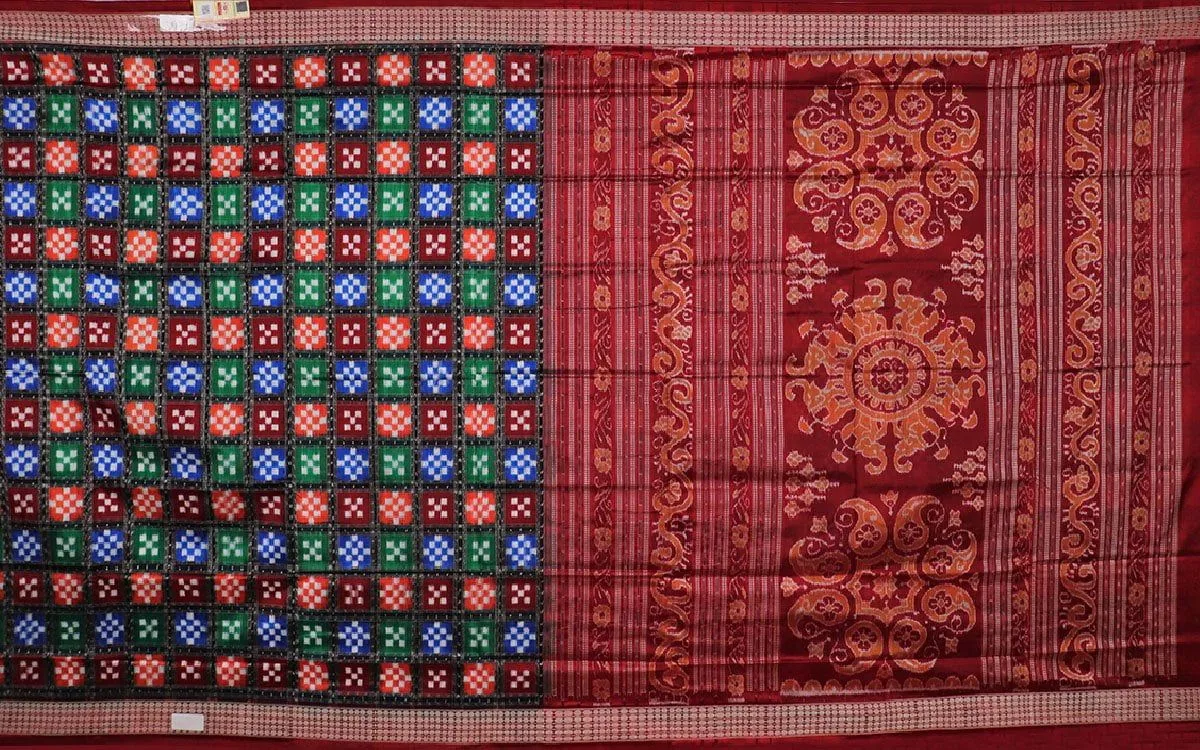 Sambalpuri Ikkat Silk Saree view 2