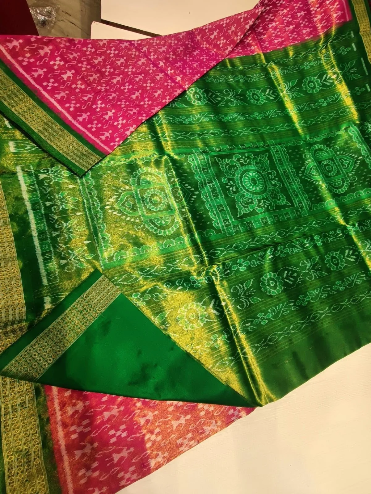 Sambalpuri Tribal Art Full Body Tissue Silk Saree — Sambalpuri saree