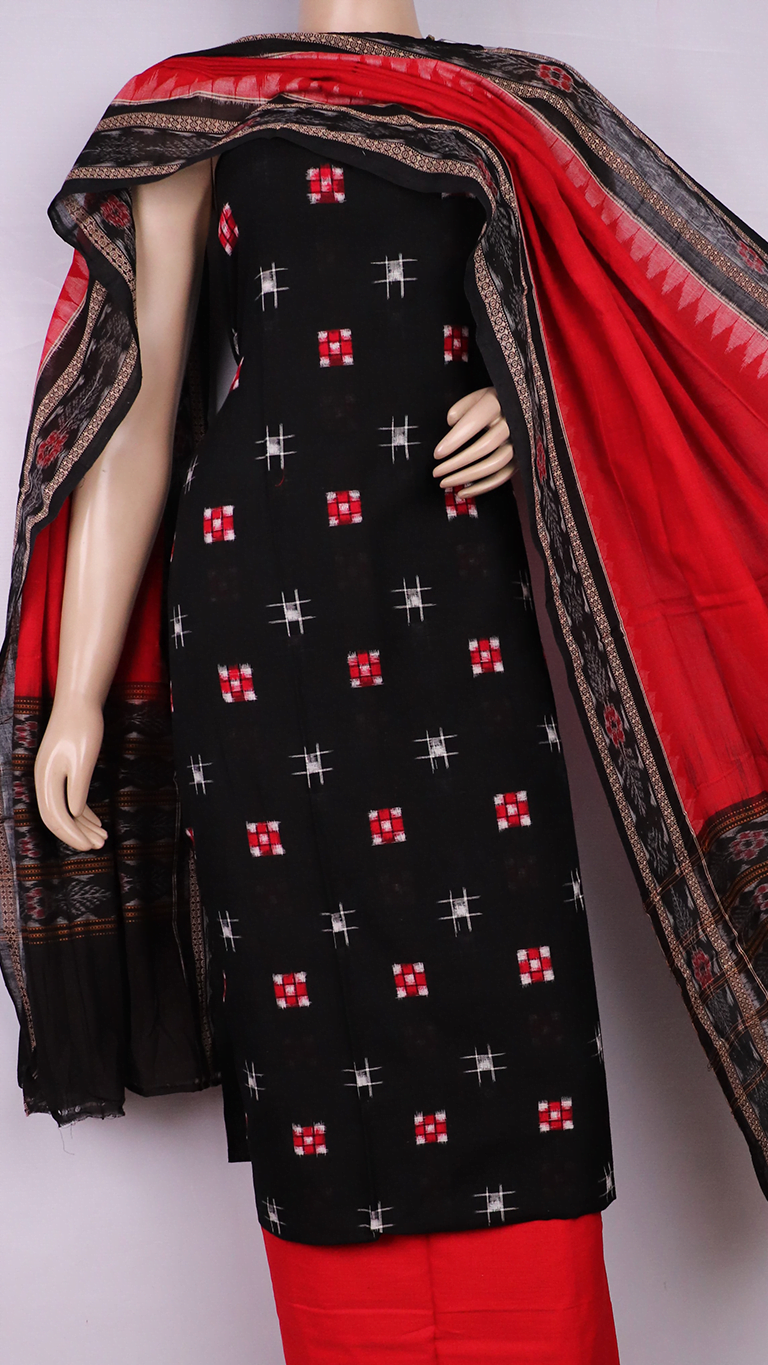 Fabscraft Unstitched Sambalpuri Cotton Ikat Unstiched Suits Dress Material  at Rs 1200 in Delhi