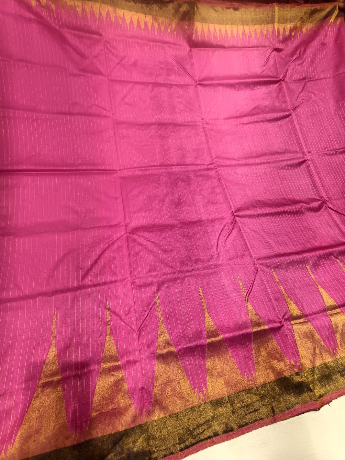Sambalpuri Handloom Phodakumbha Tusser and Pallu Tissue Silk Saree with Blouse Piece Pink Color